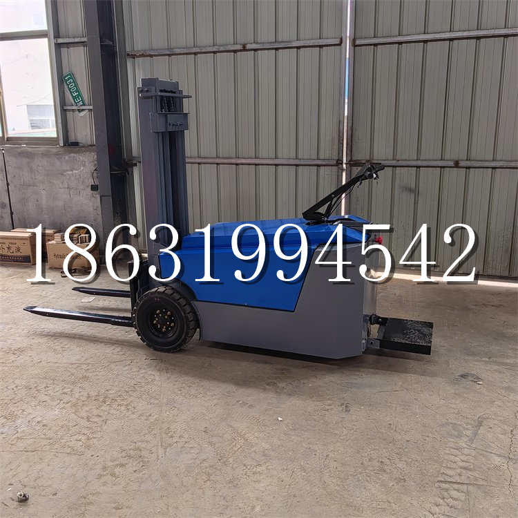 义县全电动叉车插腿式堆高车液压装卸车1.5吨升高小型站驾式铲车